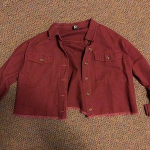 Burgundy Cropped Jacket